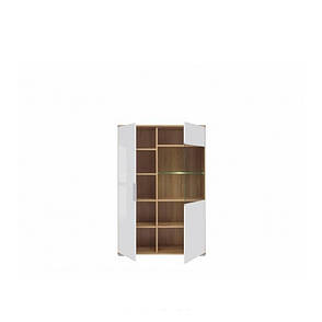 Ветрина BRW Злата REG1W1D / 90 90х132,5х41 дуб тахо / білий, фото 2