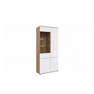 Ветрина BRW Злата REG1W3D 90х195х41 дуб тахо / білий, фото 2