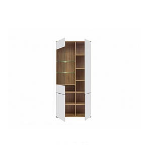 Ветрина BRW Злата REG1W3D 90х195х41 дуб тахо / білий, фото 2
