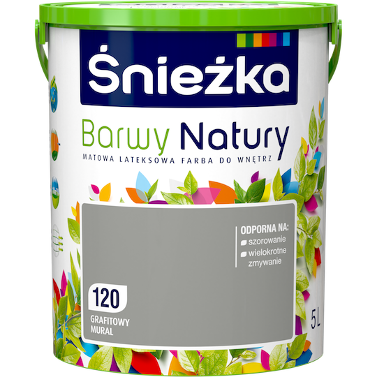 Фарба латексна Sniezka Barwy Natury 120T Графітовий мурал 5 л
