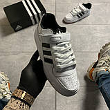 Чоловічі кросівки Adidas Forum Mid White Black, чоловічі кросівки адідас форум, фото 2