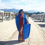 Плаття-туніка жіноча пляжна з манжетами, синя, фото 2