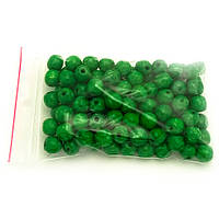 Намистини дерев'яні 11мм (100шт в уп) зеленого кольору