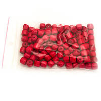 Бусинка дерев'яна циліндр 10*9мм (дерев'яні намистини червоного кольору 100шт в уп)