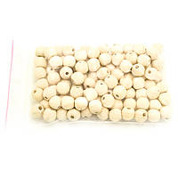 Дерев'яні намистини 10мм (100шт в упаковці) з бука, покриті парафіном