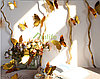 Наклейка на стіну, пластикові наклейки, прикраси стіни наклейки "метелики золоті дзеркальні 12 шт. набір", фото 4