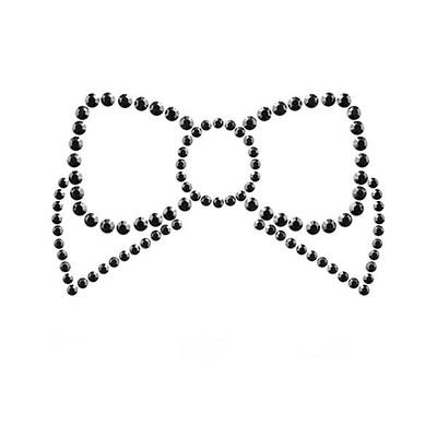 Стікіні на груди зі стразами Mi Mi Bow Bijoux Indiscrets чорний розмір One size Talla