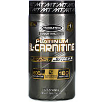 L-carnitine MuscleTech Platinum, 180 капсул, жиросжигатель, л-карнитин