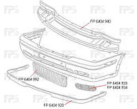 Решетка бампера Skoda Octavia 00-09 левая, черная (кроме turbo) (FPS) 1U0807367B FP 6404 933