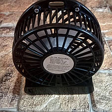 Вентилятор настільний \ портативний Mini Fan з акумулятором 18650, Чорний (живі фото), фото 3