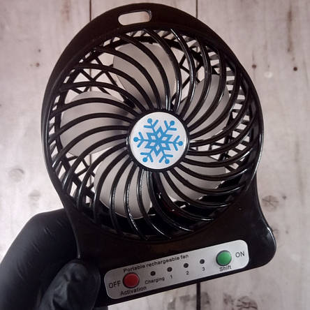 Бездротовий міні вентилятор Fan Mini на акумуляторі \ батарейках в дорогу, авто, поїзд, дачу (живі фото), фото 2