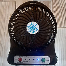 Портативний міні вентилятор mini fan з акумулятором Чорний (Оригінальні фото), фото 2