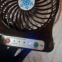 Настільний \ переносний міні вентилятор на акумуляторі, Чорний (реальні фото), фото 2