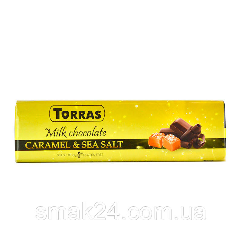 Шоколад молочный без глютена с Карамелью и морской солью Torras CARAMEL & SEA SALT Испания 300г - фото 2 - id-p1212479221