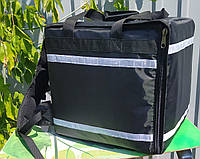 Каркасна термосумка - рюкзак "квадрат" для кур'єрської доставки страв та піци. Застібка блискавка+клапан