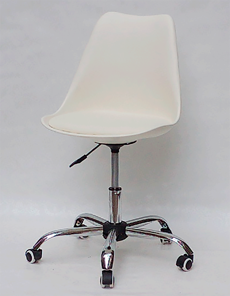 Стілець Milan Office молочний 56 на коліщатках з регулюванням висоти, дизайн Charles Eames у стилі лофт, фото 1