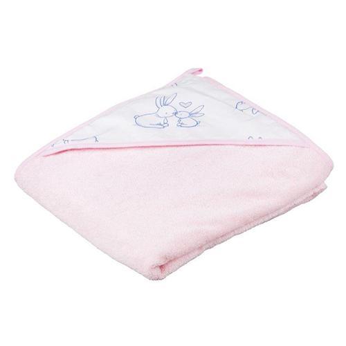 Махровий рушник для новонароджених з куток і капюшоном Tega KR-008 100x100, рожевий