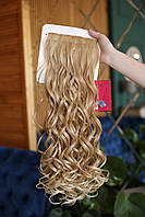 Волнистые трессы (волосы на заколках) 7 прядей 55 см термостойкие светлый блонд