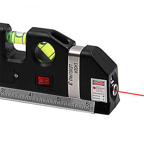 Лазерний рівень із вбудованою рулеткою Laser Level Pro 3 Чорний 180299, фото 4