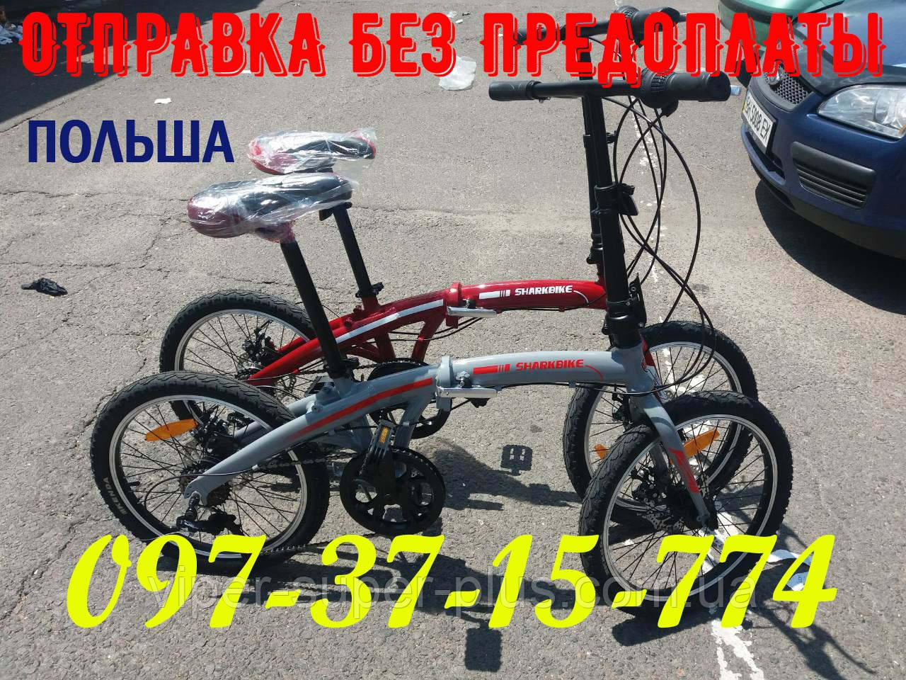 ✅ Розкладний велосипед SharkBike — 2006 Сірий, перемикачі та перекидка SHIMANO, 20 колесо