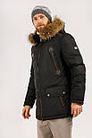Пуховик чоловічий з хутром єнота Finn Flare W19-22013-200 чорний M, фото 3