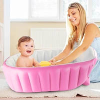 Надувная детская ванна Intime Baby Bath Tub синяя +насос, розовая (живые фото)