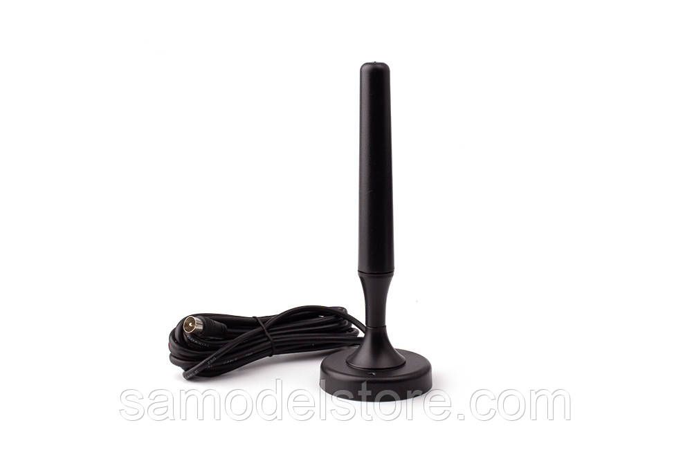 Антена кімнатна DVB-T2 з підсилювачем 68 мм. , 3 м., фото 1