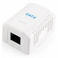 Розетка Cablexpert (NCAC-1U6-01) RJ-45, Cat6, зовнішня, білий