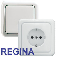 розетки і вимикачі серії Regina від Hager купити