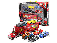 Набор из 6 машинок и тягач с прицепом Pixar Cars 3 Хіт продажу!