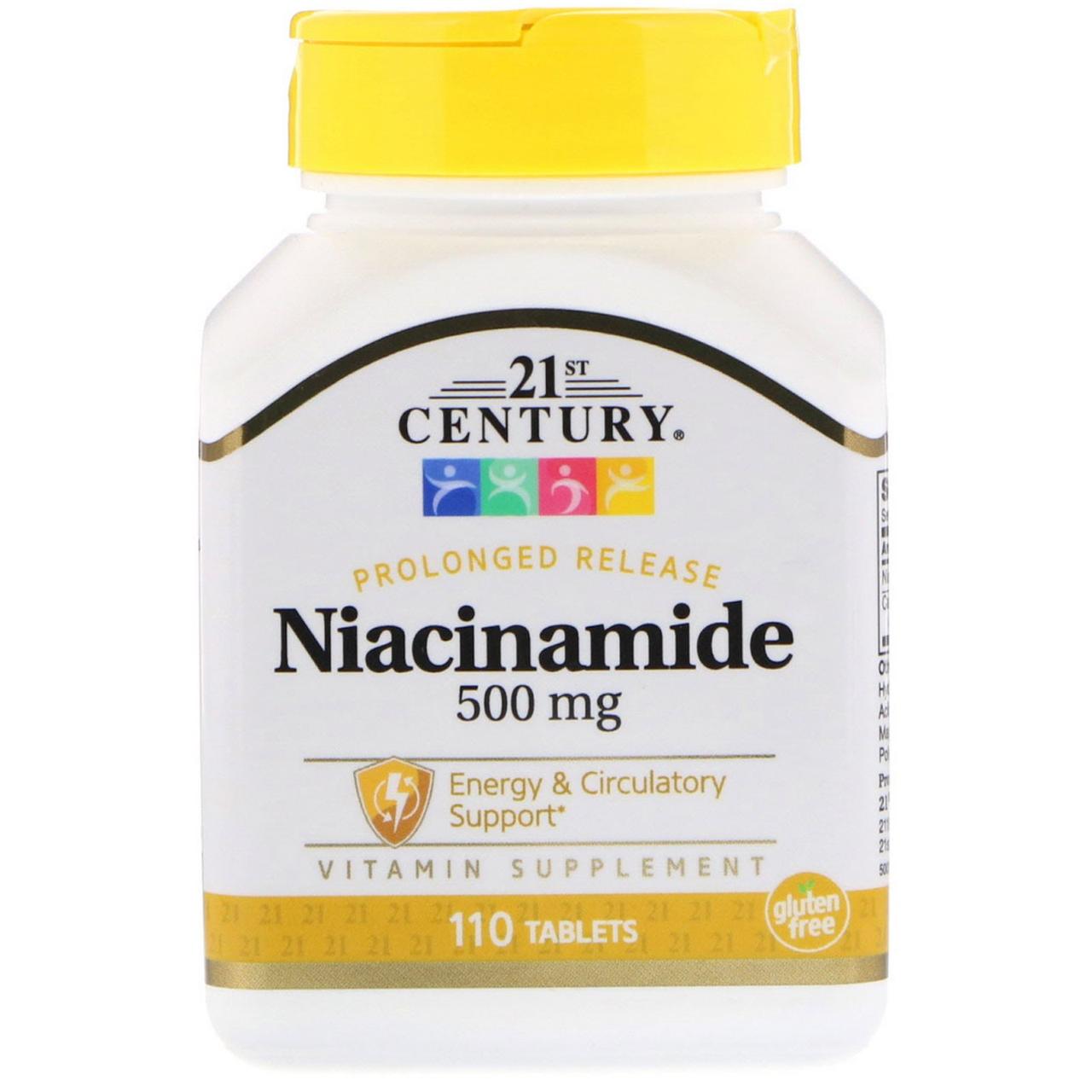 Ніацин 21st століття NIACINAMIDE 500мг 110 таблеток EXP 02/23 року включно