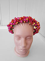 Вінок з рожевих і жовтих зимових ягід на обручі Kapriss