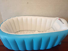 Надувна ванночка дитяча переносна ванна, + ножним насосом, синя (живі фото), фото 2