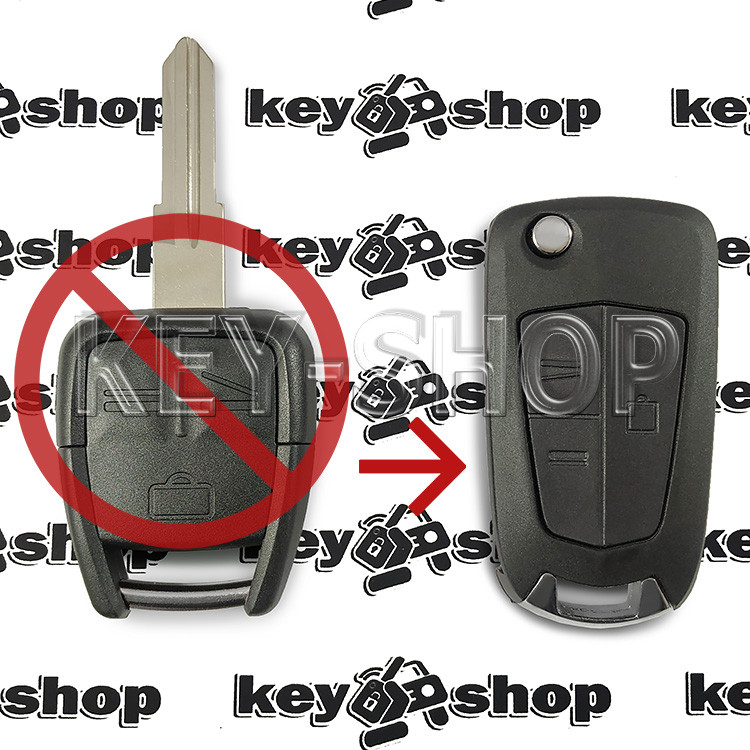 Корпус выкидного ключа для Opel (Опель) 3 - кнопки, лезвие HU46P (под переделку) - фото 1 - id-p34366099