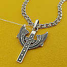 Срібний хрест. Кулон з крилами з срібла, фото 7