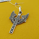 Срібний хрест. Кулон з крилами з срібла, фото 7