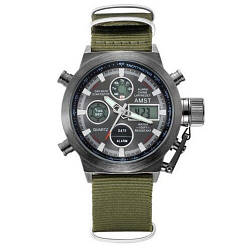 Годинник наручний AMST 3003C Black-Black Green Wristband