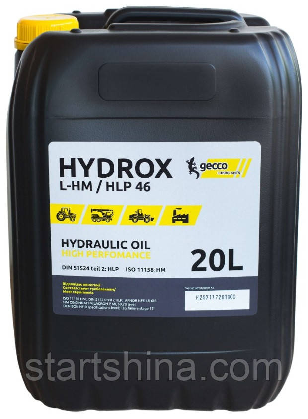 Гідравлічна олива GECCO Lubricants Hydrox HLP 46 (20 л)