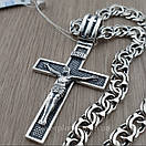 Срібна цепочка зхрестиком чоловіча.Брутальний масивний ланцюжок для чоловіка, фото 6