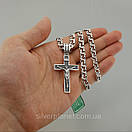 Срібна цепочка зхрестиком чоловіча.Брутальний масивний ланцюжок для чоловіка, фото 4