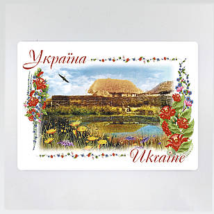 Декоративний підтарільникХата з озером 30х42 см укпт01 Тур-Колекшн