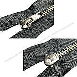 Блискавка джинсова Тип 4 18 см нероз'ємна колір Темно-сірий 727 зубці нікель, фото 2