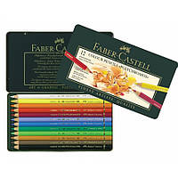 Цветные карандаши Faber Polychromos 12 цв металл.коробка 110012