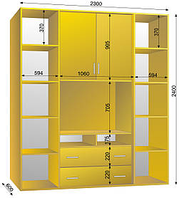 Шафа-купе ТВ-5 2300х600х2400 тм Ексклюзив