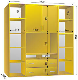 Шафа-купе ТВ-5 2600х600х2400 тм Ексклюзив