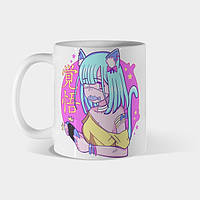 Кружка kawaii Anime Neko Girl Pastel goth Menhera чашка девушка Нэко