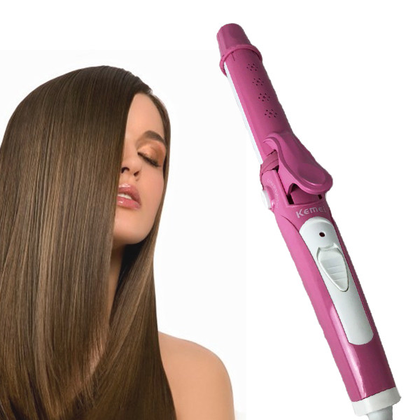 Плойка-утюжок Kemei GB-KM 987 3 в 1 Рожева, фото 1
