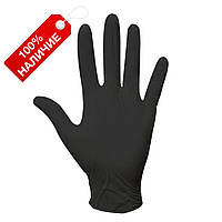 Перчатки нитриловые смотровые нестерильные неопудренные черные L 100 шт/уп (10 уп/ящ)