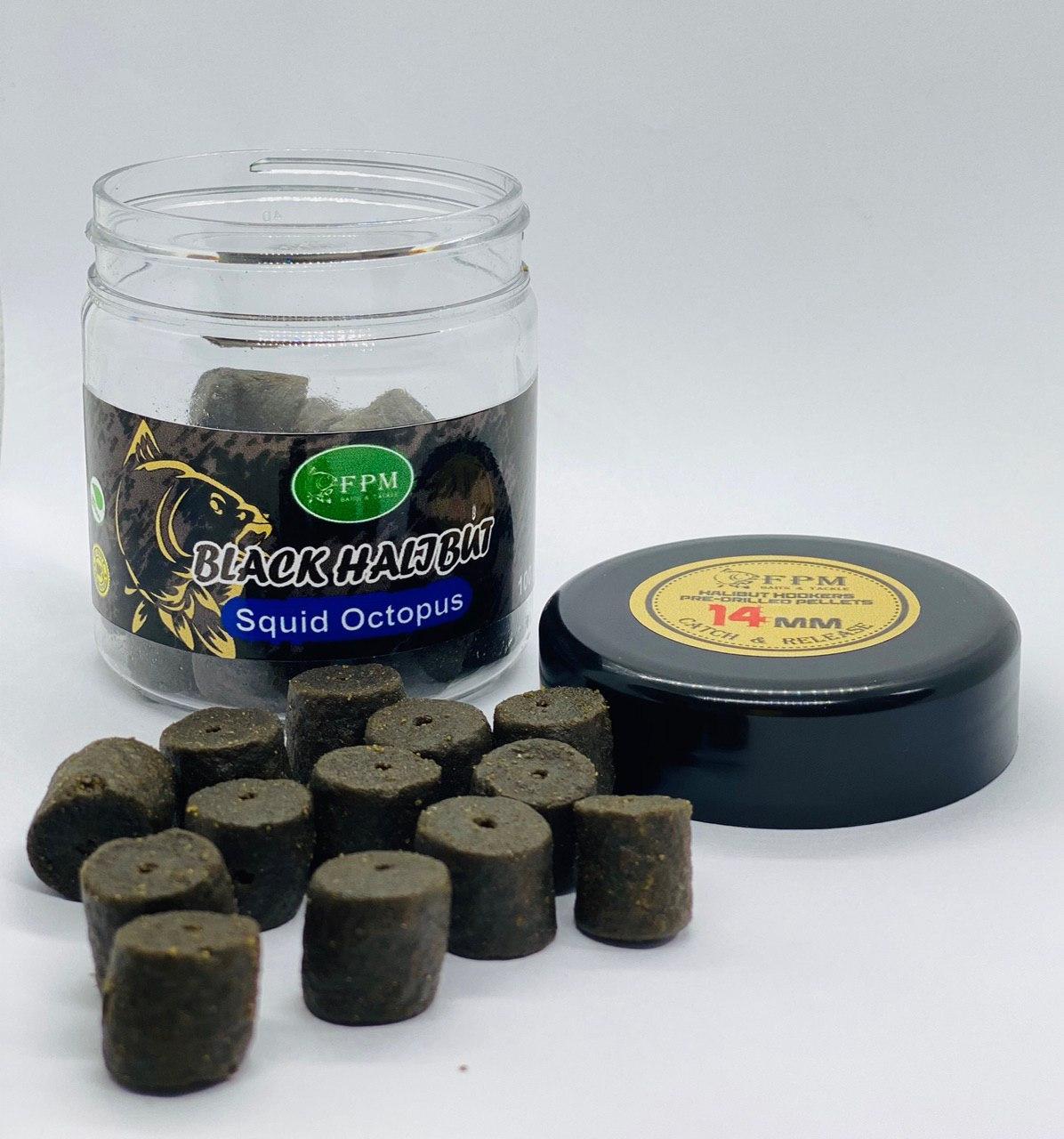 Hook Pellet Black Halibut 14mm 100g в банку Squid Octopus Кальмар +стопор, фото 1