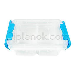 Пластиковий контейнер для продуктів прямокутний 0,6 л подвійний